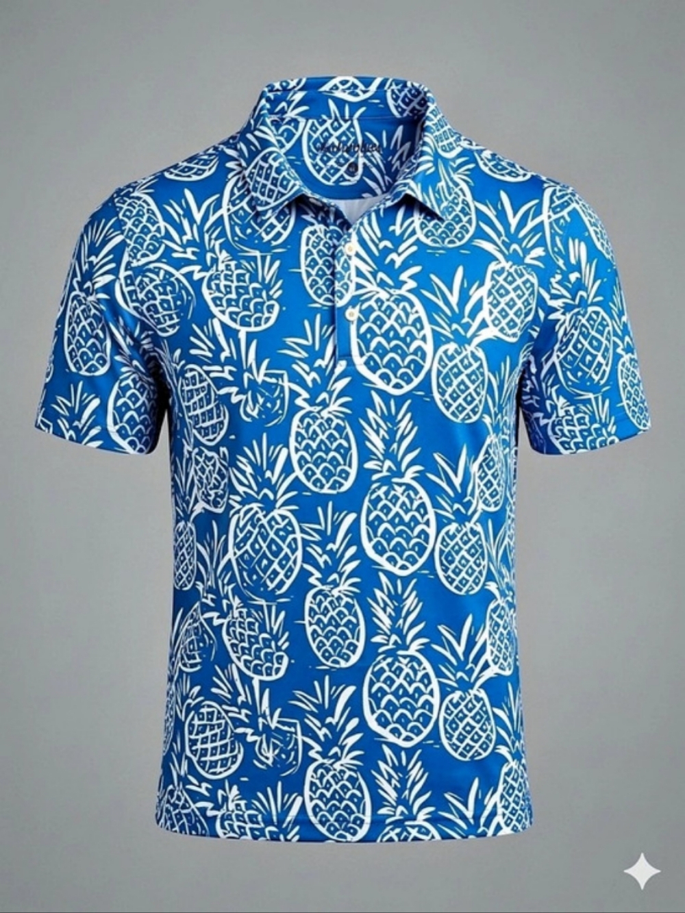Chubbies Polo Shirt Mens XL Blue The Thigh Napple Stretch Beach Casual Tropical